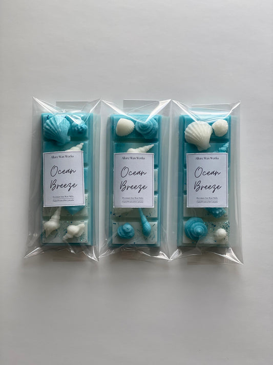 Ocean Breeze All Natural Soy Snapbar Wax Melts | Ocean Sea Breeze Premium Beach Snap Bar Wax Melt