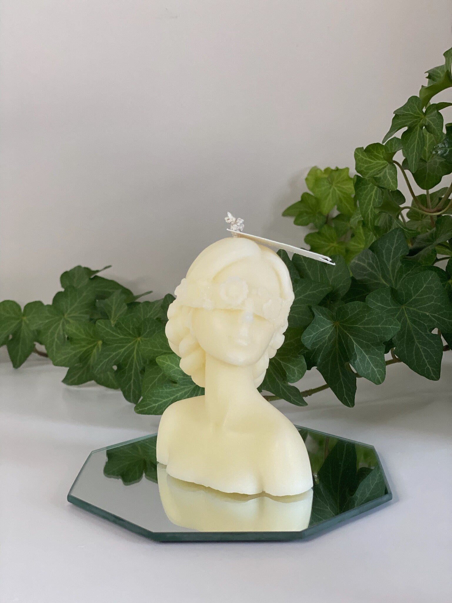 Venus Floral Bust Candle | Victorian Sculptural Candle Table Decor | Natural Soy Wax Candles