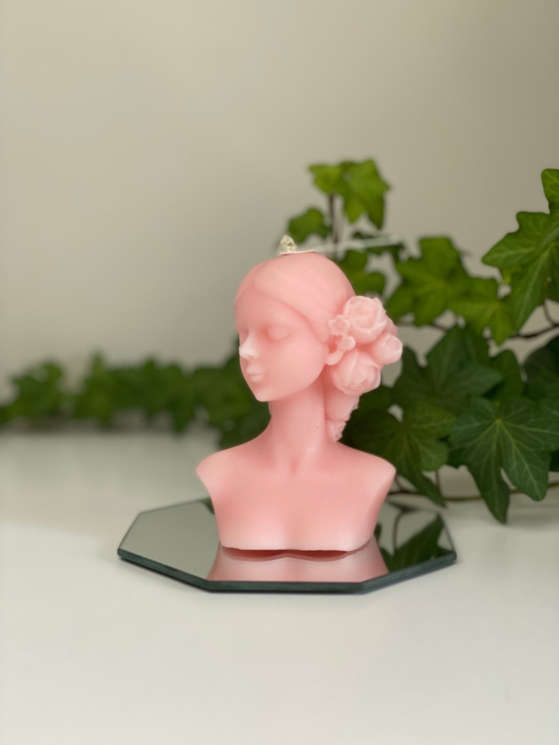 Aphrodite Floral Bust Candle | Victorian Sculptural Candle Table Decor | Natural Soy Wax Candles