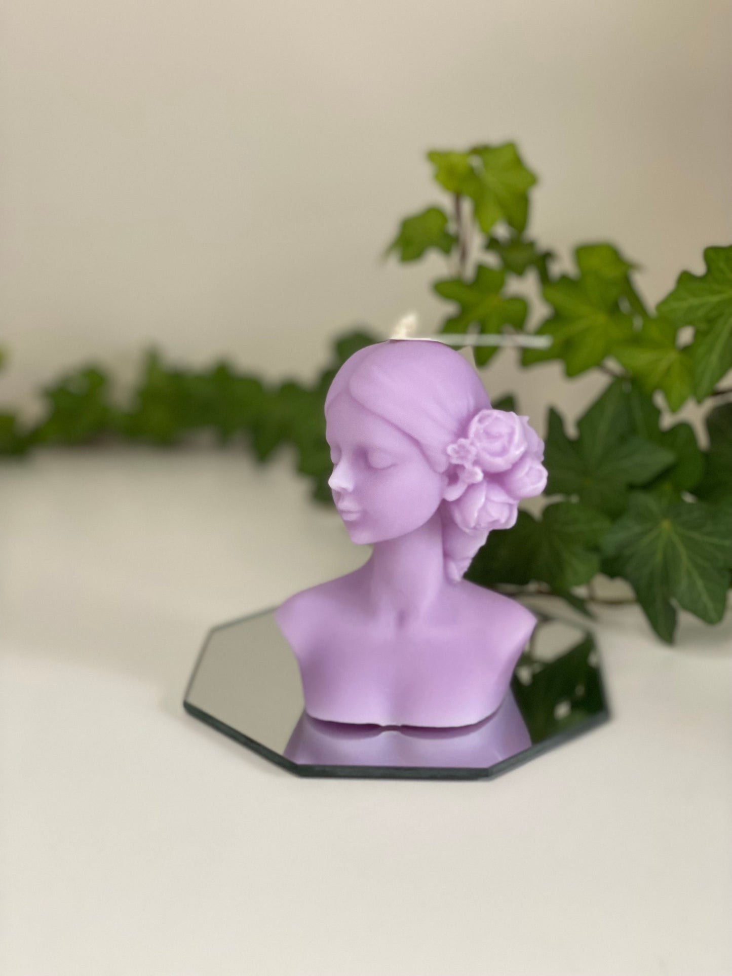 Aphrodite Floral Bust Candle | Victorian Sculptural Candle Table Decor | Natural Soy Wax Candles