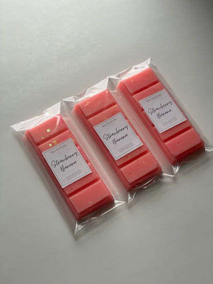 Strawberry Banana All Natural Soy Snapbar Wax Melts | Strawberry Banana Tropical Fruity Scented Premium Snap Bar Wax Melts