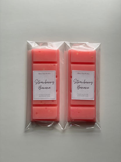 Strawberry Banana All Natural Soy Snapbar Wax Melts | Strawberry Banana Tropical Fruity Scented Premium Snap Bar Wax Melts