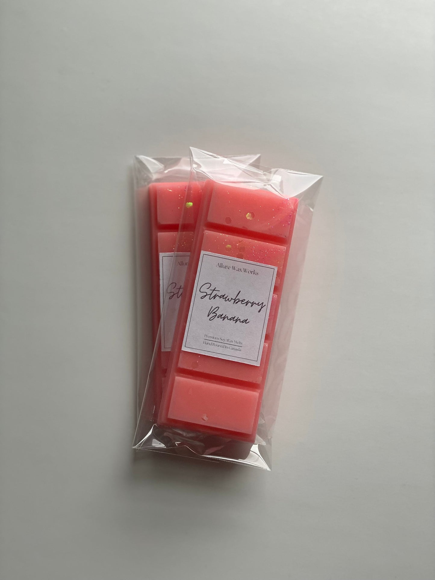 Strawberry Banana All Natural Soy Snapbar Wax Melts | Strawberry Banana Tropical Fruity Scented Premium Snap Bar Wax Melts