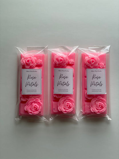 Rose Petals All Natural Soy Snapbar Wax Melts | Rose Scented Premium Valentine's Day Snap Bar Wax Melts Vanilla