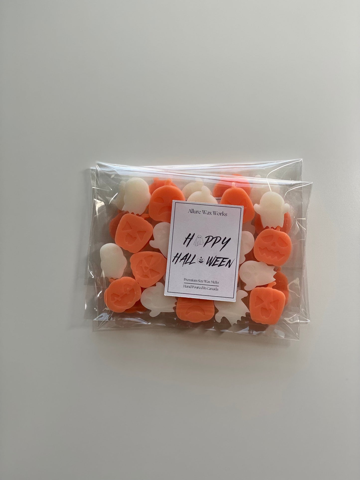 Happy Halloween Vanilla Pumpkin Marshmallow All Natural Soy Wax Melts | Halloween Ghost & Jack-o'-lantern Shaped Premium Wax Melts