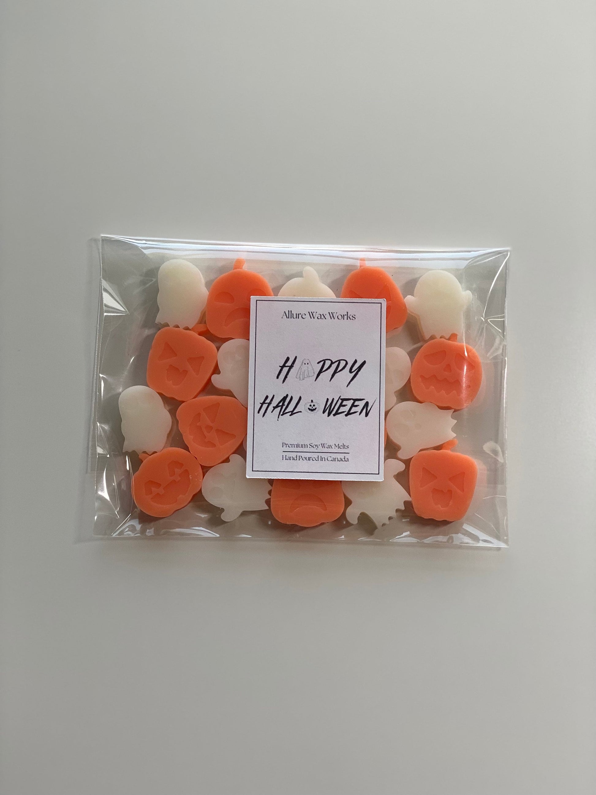 Happy Halloween Vanilla Pumpkin Marshmallow All Natural Soy Wax Melts | Halloween Ghost & Jack-o'-lantern Shaped Premium Wax Melts