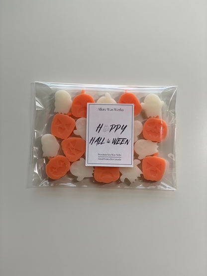 Happy Halloween Vanilla Pumpkin Marshmallow All Natural Soy Wax Melts | Halloween Ghost & Jack-o'-lantern Shaped Premium Wax Melts