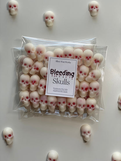 Bleeding Skulls All Natural Soy Wax Melts | Halloween Spooky Skull Shaped Premium Wax Melts