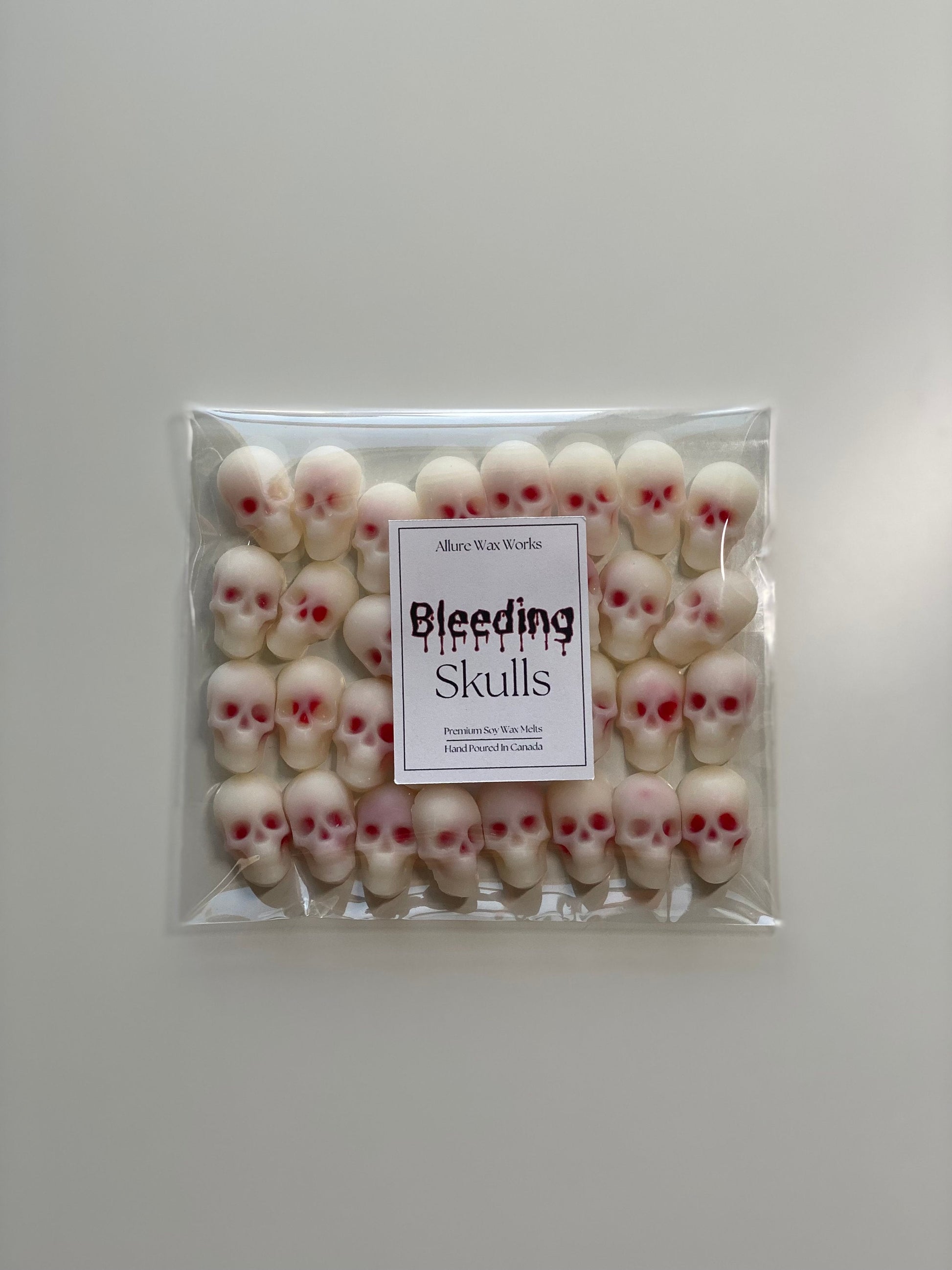 Bleeding Skulls All Natural Soy Wax Melts | Halloween Spooky Skull Shaped Premium Wax Melts