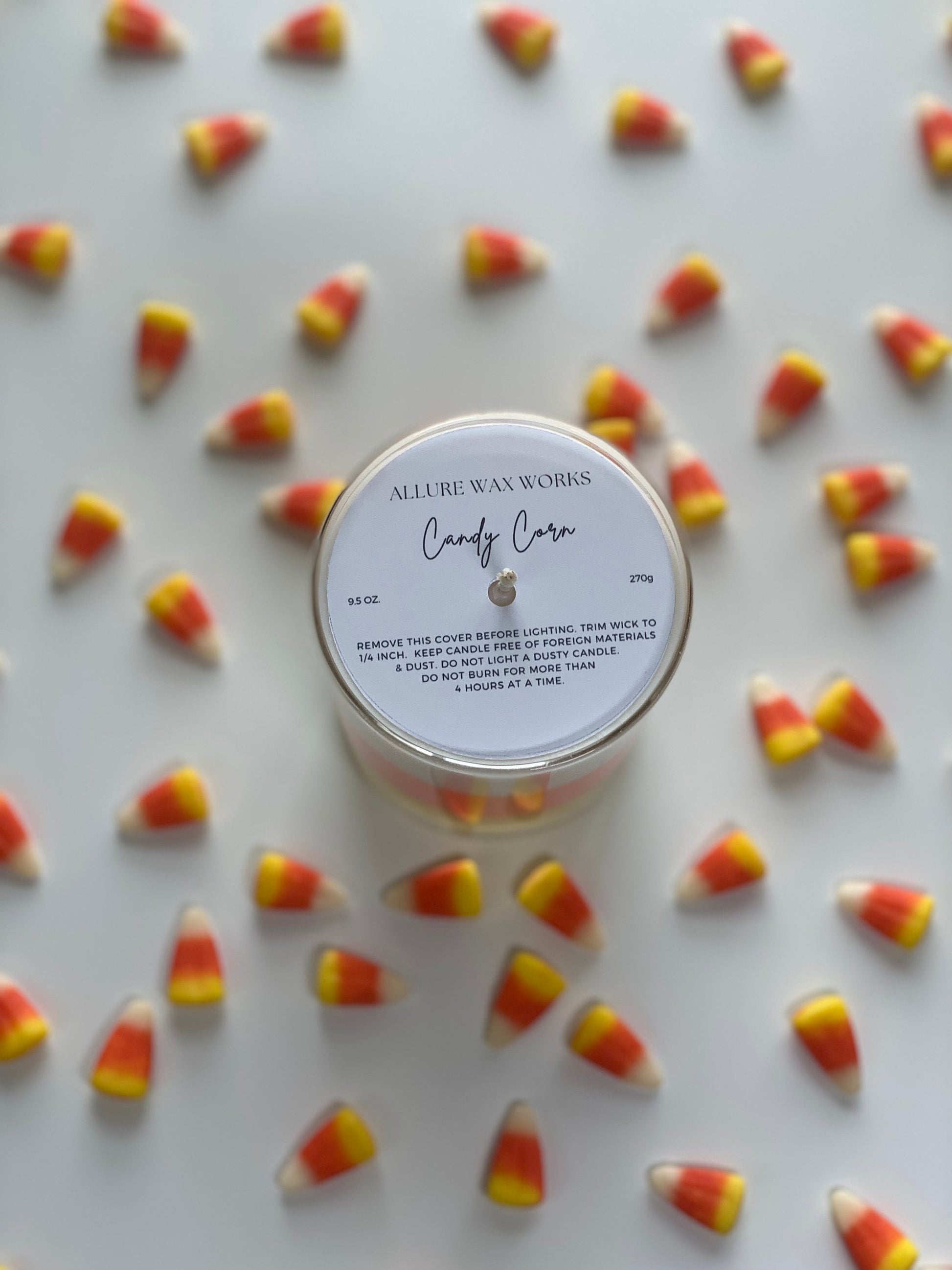 Candy Corn Container Candle | All Natural Soy Candle | Spooky Season Candy Corn Candle