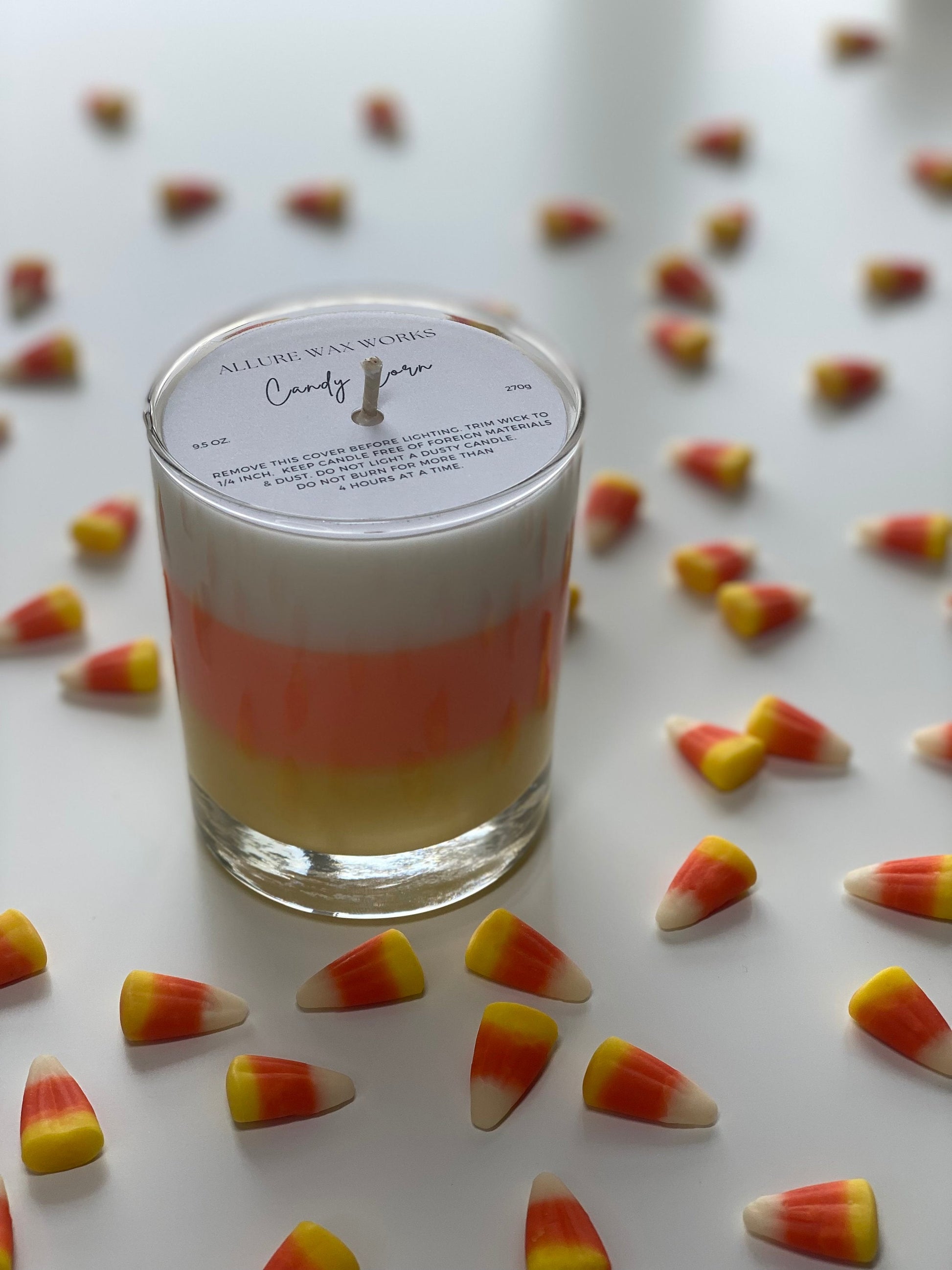 Candy Corn Container Candle | All Natural Soy Candle | Spooky Season Candy Corn Candle