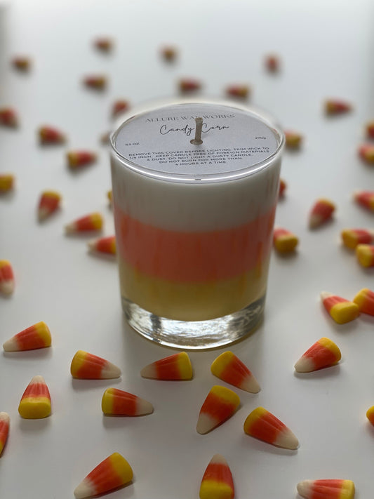 Candy Corn Container Candle | All Natural Soy Candle | Spooky Season Candy Corn Candle